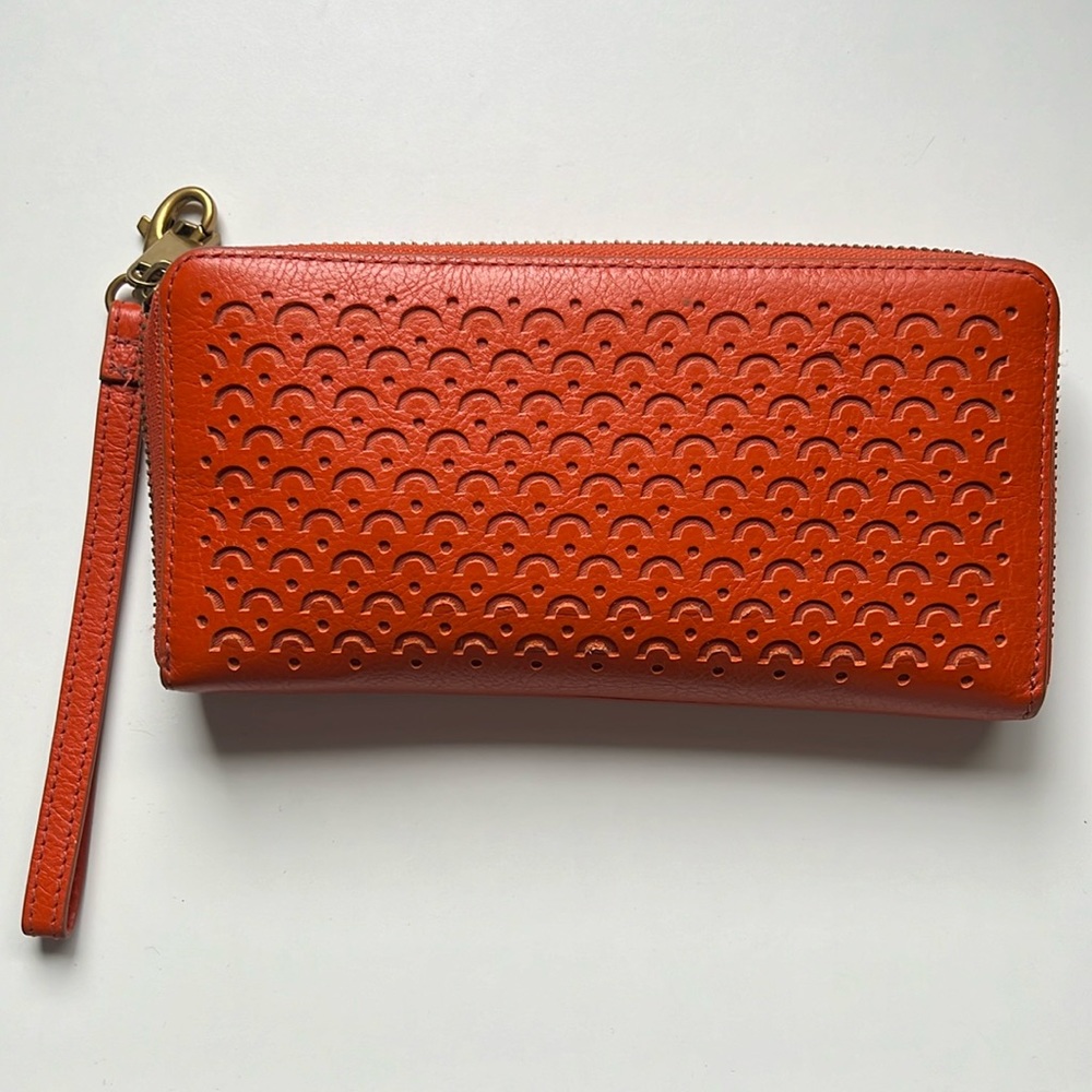 Fossil Scalloped Leather Clutch